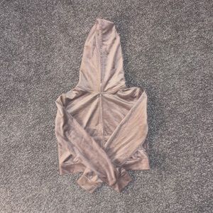 velvet zip up cropped jacket